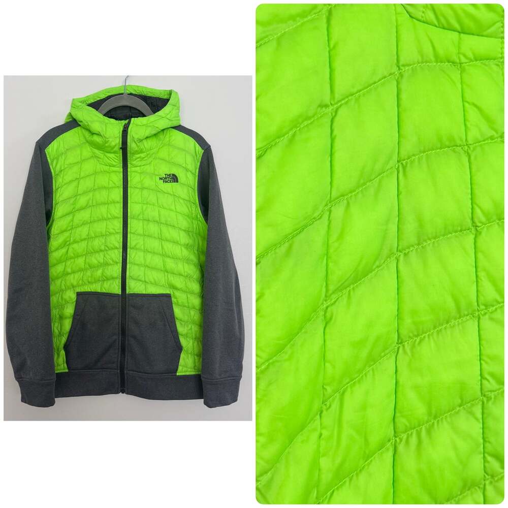 The North Face Hybrid Puffer Jacket in Neon Green/Gray